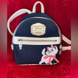 Loungefly Aristocats Marie Navy Denim Mini Backpack